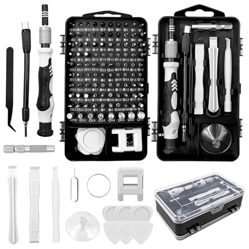 Set di cacciaviti di precisione Mini Kit, 115 in 1 con punte magnetiche in acciaio al carbonio per laptop, desktop, telefono, orologio, fotocamera, asta di estensione regolabile e tubo flessibile, 16×