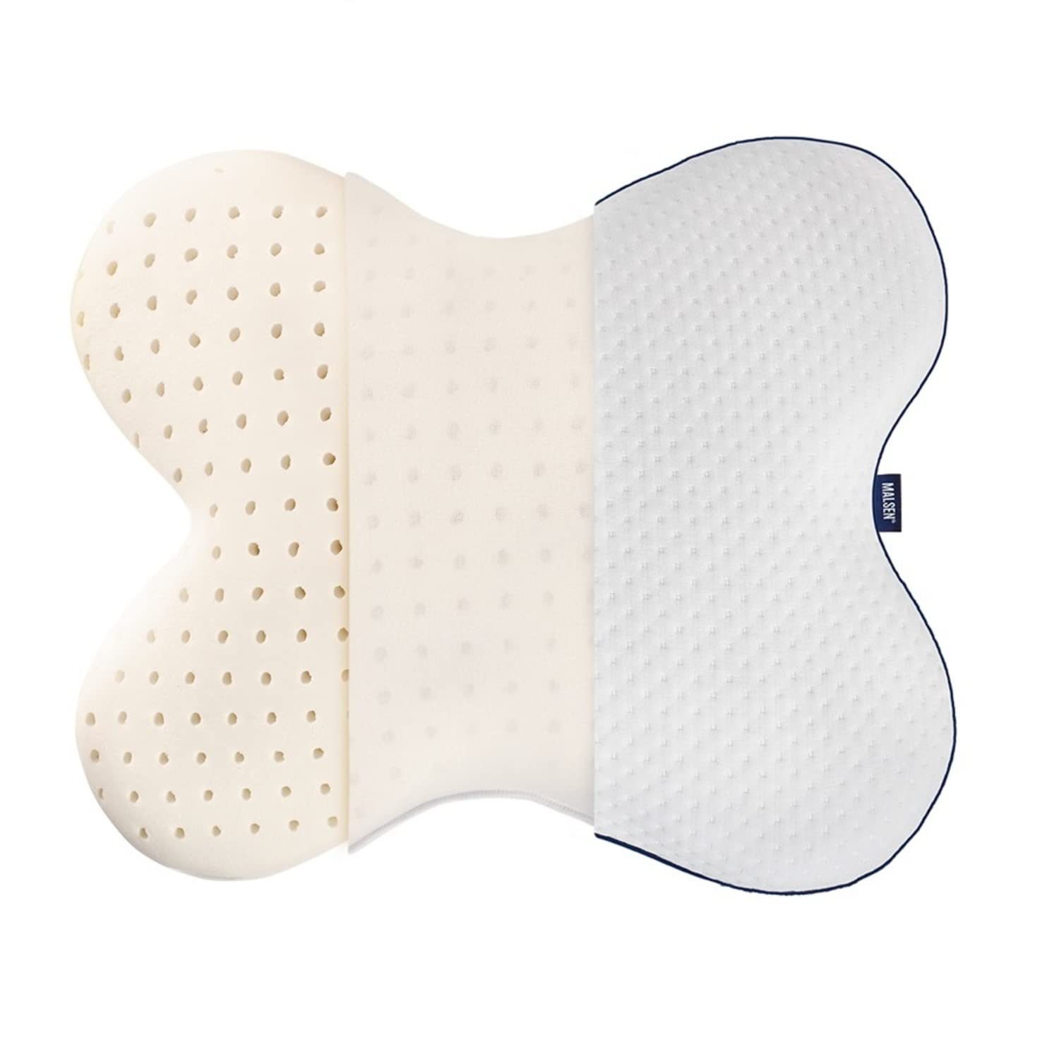 Almohada ortopédica ergonómica y ortopédica de espuma termoelástica, para dormitorio, funda extraíble