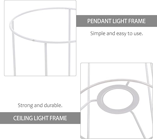 Miniatura 9 de Protector de lámpara de metal, marco redondo de lámpara de techo, soporte de lámpara de techo, marco de jaula, protector de bombilla, accesorio para