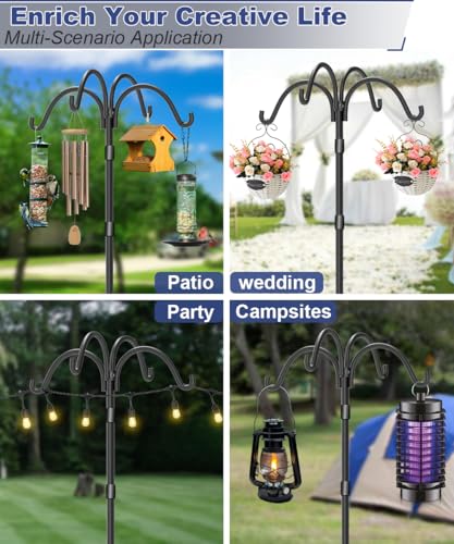 Tikimilor Ganchos de pastores de 4 ganchos atualizados para uso externo com tubo de plástico, poste