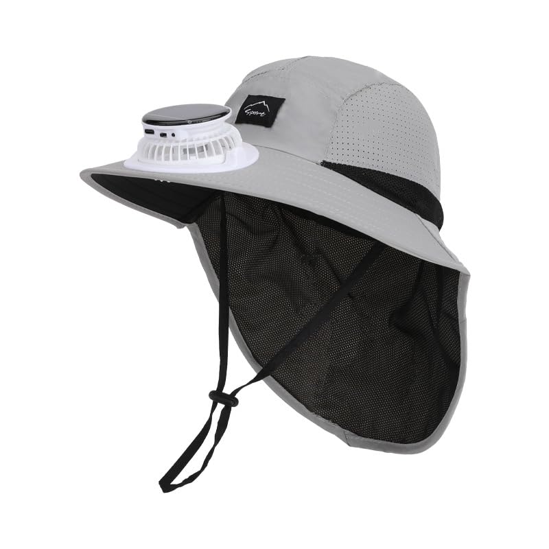 Kids Boys Girls Solar Powered Fan Hat Wide Brim Beach Fishing Sun Hat Solar Fan/USB Charging Sunhat Summer Cooling Fan Hats