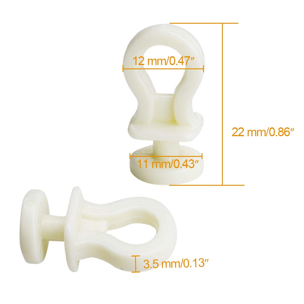 Luomorgo 50 Pcs Plastic Rollerbolt Window Curtain Glider Track Carrier Slide Wheels Rollers