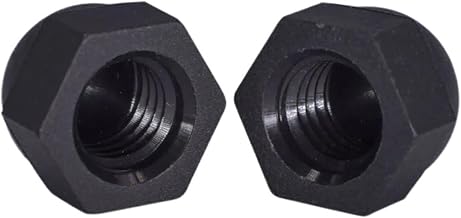Tuercas de seguridad, Tuercas de cúpula con tapa de bellota Tuerca hexagonal hexagonal de nailon Negro M3 M4 M5 M6 M8 M10 M12 (Color: Negro, Tamaño: M12-10 piezas)(M5-20Pcs)