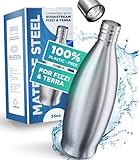 MATE OF STEEL® Plastic Free 35oz Bottle for Sodastream Terra, Fizzi & Art - Dishwasher Safe & Leak-Proof metal Stainless Steel Water Bottle - Replacement Bottles for Soda Stream