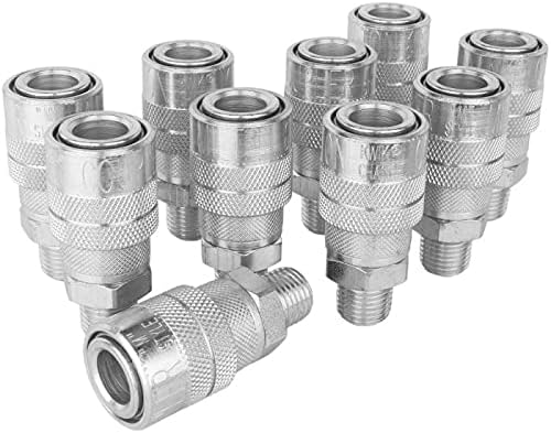 Milton 716ST 1/4" MNPT Industrial Interchange (M-Style) Quick-Connect Steel Coupler -Box of 10