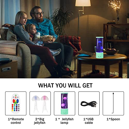Kikilive Jellyfish Lava Lamp, Led Jellyfish Tank Table Lamp With Remote Control,17 Color Changing Dimmable Jellyfish Night Light For Home Decor & Christmas Birthday Gifts #TOP4