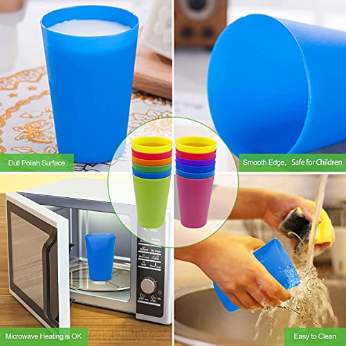 WAIZHIUA 27Pcs Reusable Plastic Cups 260ml Small Plastic Drinking Cups Tumblers Set for Children Kids, Kitchen, Outdoor Parties, Picnics, BBQ’s, Travels(9 Colors) - Image 4