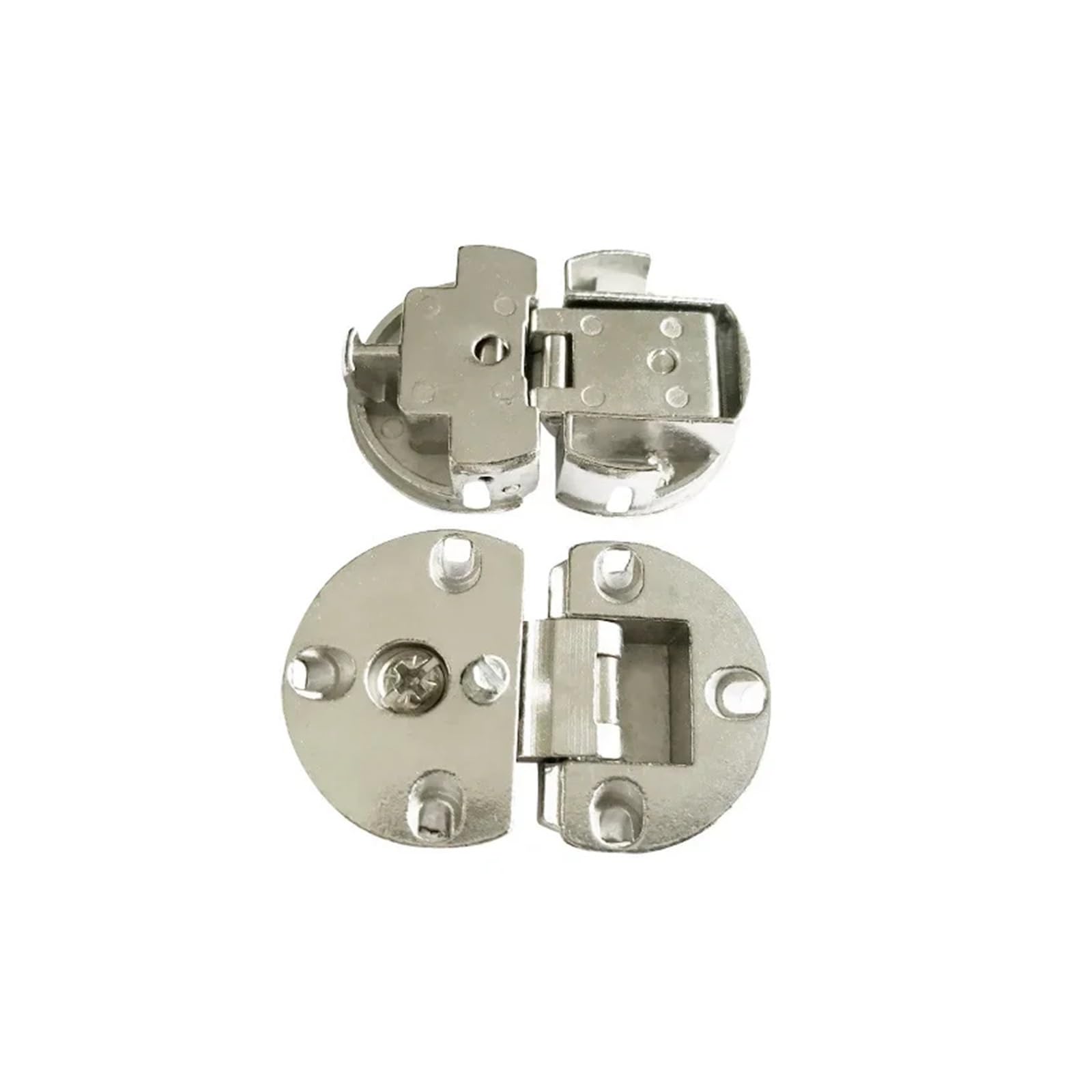Bisagra plegable de aleación de zinc con doble cazoleta, apertura de 180 grados, for puerta de armario, bisagra plana oculta, herrajes ajustables for muebles