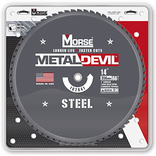 Morse Metal Devil Csm1466Fsc, Circular Saw Blade, Carbide Tipped, Steel Cutting, 14 Inch, 1 Pack #TOP1