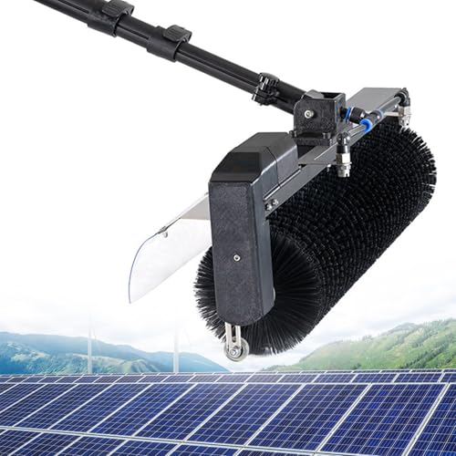 Genérico Limpiador eléctrico eficiente para Paneles solares: Herramienta de pulverización de Agua con Cepillo Giratorio para la Limpieza de techos, Ventanas y Paneles solares. Duradero, fácil de Usar