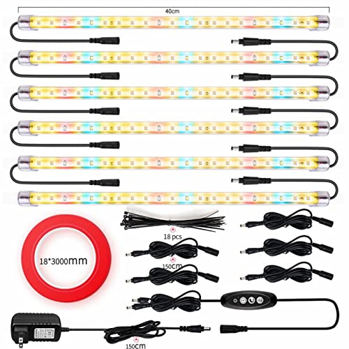 CXhome Plant Grow Light 6 Packs T5 Samsung＆Full Spectrum 3500K 6500K＆Red LED with Auto Cycle Timer 3/6/12Hours Dual Channel 4 Brightness Level Growing Lamp for Indoor Plants Seeding to Harvest by CXhome - Image 7