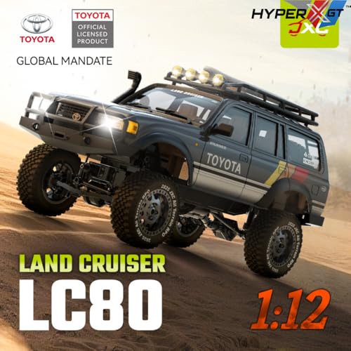 Image of 1 /12 Scale Toyota Land Cruiser LC80 Official Licensed 4WD RC Rock Crawler Truck with 2.4GHz Proportional Remote Control & LED Lights for Kids