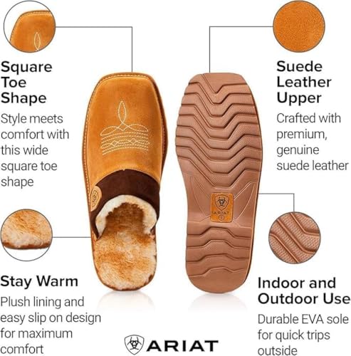 Image of ARIAT Men's 2842 Silversmith Outdoor Indoor Western Suede Foam Cushioned Square Toe Slipper