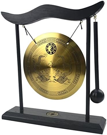Feng Shui Gong Zen Stół Sztuka Zen Wood and Copper Dekoracja Biurowa Mosiężny H1303