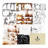 Moriquill 120PCS Rust Cracking PET Stickers – Transparent Vintage-Style Rust Crack Wall and Glass Effects for Scrapbook Journal DIY Crafts Collage Grunge Aesthetic Decorations