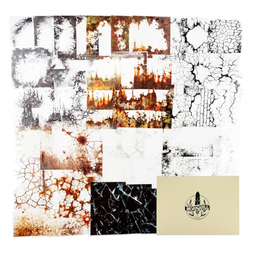 Moriquill 120PCS Rust Cracking PET Stickers – Transparent Vintage-Style Rust Crack Wall and Glass Effects for Scrapbook Journal DIY Crafts Collage Grunge Aesthetic Decorations