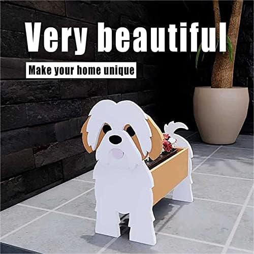 LCYZ Shih Tzu Dog Planter Plant Pots, Shih Tzu Shape Plant Container Holder, Animal Flower Planter Pot For Garden Decoration, Home Kitchen Desk Garden Decor