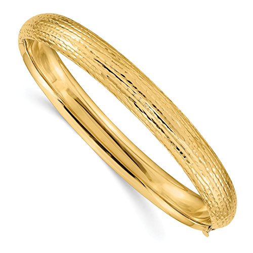 14K Yellow Gold 7.90Mm Hinged Bangle Bracelet Cuff Expandable Stackable Fine Jewelry For Women Gifts For Her #TOP6