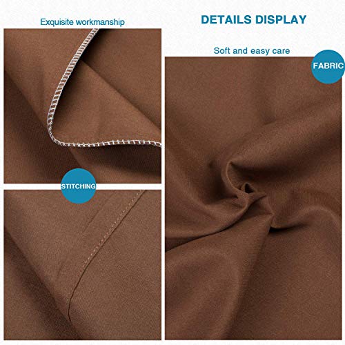FLXXIE Body Pillow Cover - Super Soft Microfiber 20x54 Body Pillow Case - Envelope Closure, Wrinkle, Stain Resistant Brown Body Pillowcase, 20x54, Brown