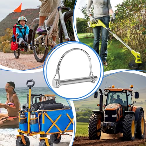 10 Stück Rohrklappsplinte,M6 x 45 mm Klappsplint,D-form Karbonstahl Sicherungsbolzen,Sicherungssplint,Klappsplinte 6mm,Sicherungsstift mit Rastverschluss,Sicherungsbolzen,Steckbolzen für Anhänger