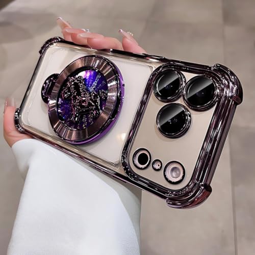 Étui magnétique iPhone 11 Pro Max violet avec support rotatif et gyroscope