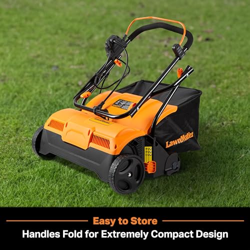 Image of LawnMaster GVB1316 Electric 16 inch 13 Amp Dethatcher and Scarifier with 12 Gallon Collection Bag