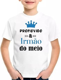 Camiseta infantil promovido a irmão do meio camisa presente