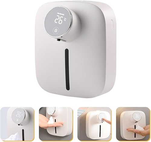 Miniatura 7 de ABOOFAN Dispensador de jabón táctil moderno Sensor inteligente recargable montado en la pared para oficina en casa