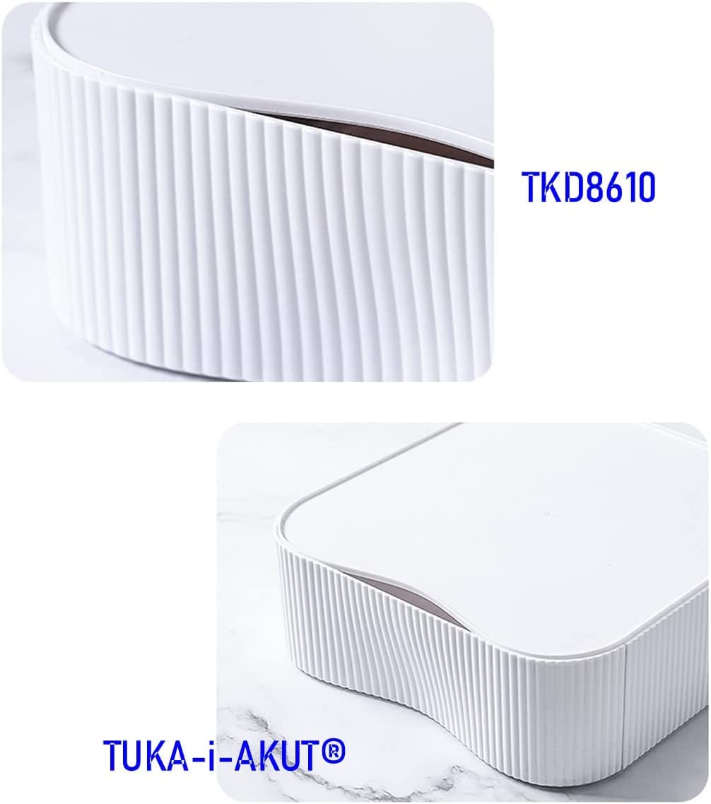 TUKA-i-AKUT [3x Stapelbar Desktop Organizer Schubladenbox Frei Kombinierbar, Schreibtisch Storage Utensilienbox, Make-up Kosmetik Schmuck Aufbewahrungsschubladen, je 23x22x8cm TKD8610-3X Orange