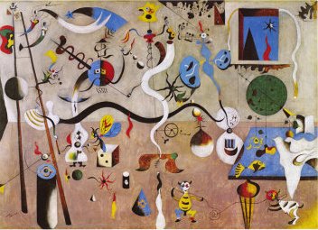 Peinture à l'huile de haute qualité inspirée du Carnaval d'Arlequin par Joan Miró