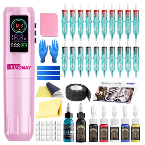 Samonay Wireless Tattoo Kit, Tattoo Gun Kit For Beginners Complete Set
