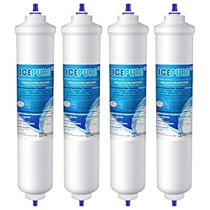 ICEPURE Refrigerator Water Filter Compatible with Samsung DA29-10105J, DA29-10105J HAFEX/EXP, DA99-02131B, WSF-100, EF9603, HAIER LG Inline Refrigerator, 4pieces
