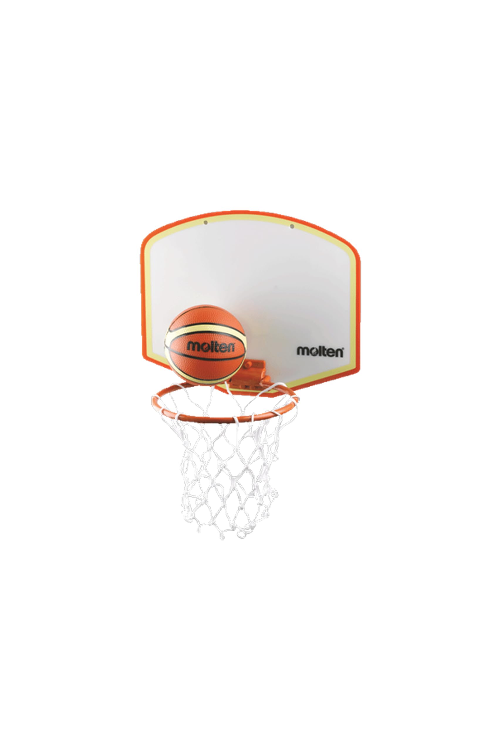 Molten KB100V12 Mini Basketball-Set, Klebehalterung, Board (28 x 15.5 cm), Bällchen (Ø 9 cm), Ring (Ø 16 cm), Paketeinheit 12