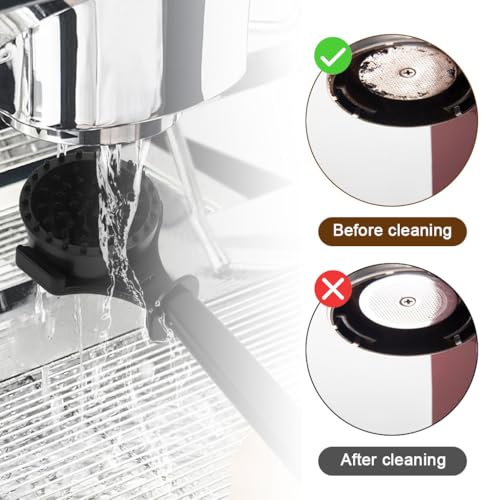 Image of Supvox 51mm Portafilter Spout Cleaning Brush Nylon Bristle Cleaning Brush Coffee Spout Scrub Brush, Easy to Clean, Espresso Coffee Machine Accessory