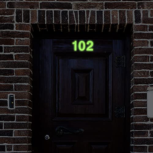 Image of 20 Pieces House Numbers Mailbox Numbers 0-9, 3D Door Address Numbers Self Adhesive Mailbox Numbers Sticker or House, Apartment, Office, Hotel Room, Mailbox Signs (Glowing Color,2.76 Inch)