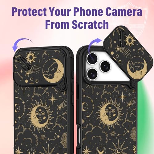 Image of Funermei for iPhone 17 Pro Max Case - Women Girls Cute Phone Cover Pretty Girly Aesthetic Black Butterfly Unique Design with Slide Camera Cover and Dual Protection Funda for iPhone 17 Pro Max Case