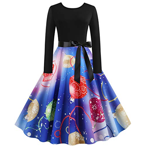 Alljoin Women's Vintage Christmas Dress Xmas Rockabilly Cocktail Party Dress (1133-photo 1, XL)