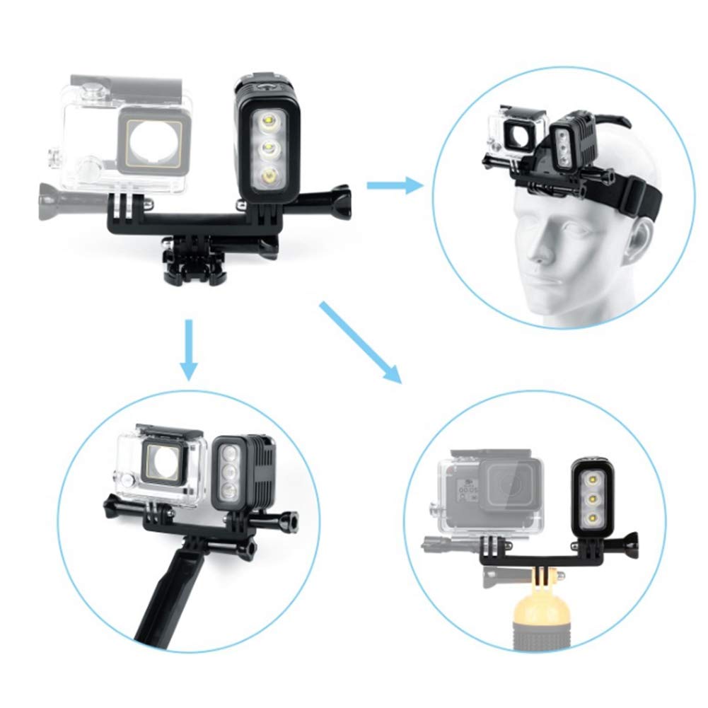 Luce di Riempimento Impermeabile, Lampada Video a LED Impermeabile Ricaricabile USB Portatile Luce di Riempimento Grandangolare per Immersioni Subacquee, per Fotocamera Sportiva