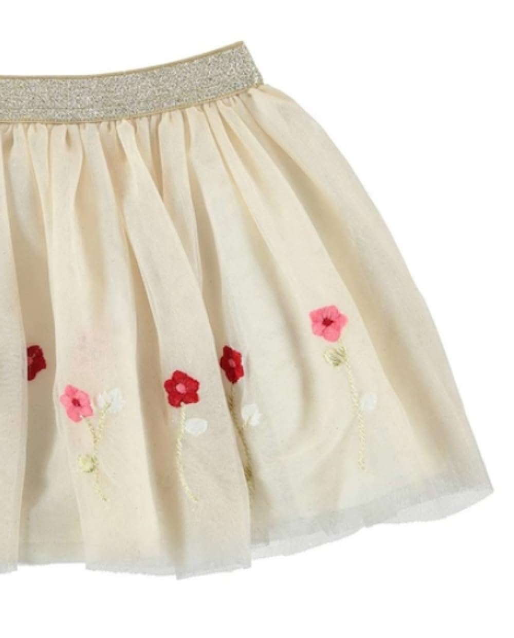 Generico Gonna di Pizzo, Gonna Corta da Bambina, Gonna a Balze con Motivo Floreale, Gonna Elegante Bambina Ricamata in Rilievo, Gonna tutù Principessa, Cerimonie e Feste