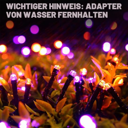 Moxled Halloween Deko Outdoor, 15M 100 LED Lichterkette Außen Strom mit Memory Funktion… – Ansicht 5