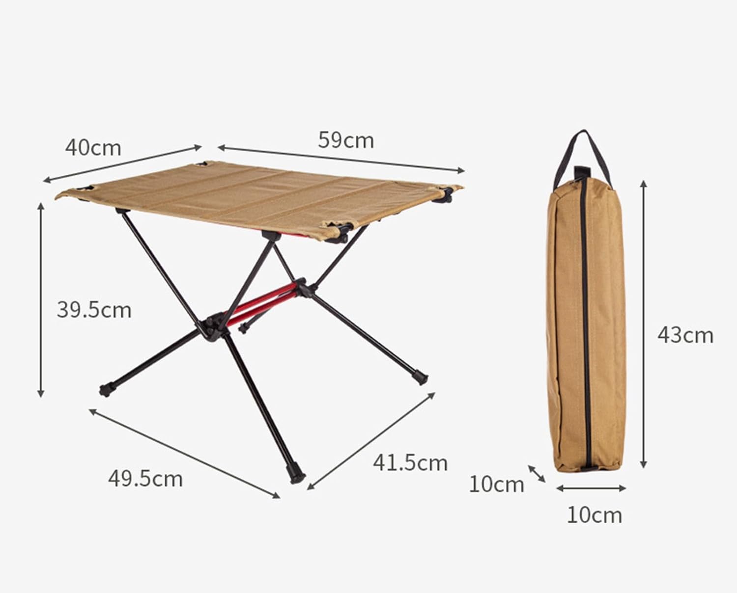 Portable Camping Table, Lightweight Folding Oxford Fabric Aluminum Table Small Compact Camp Table with Carry Bag for Indoor Outdoor Grill Picnic Fishing Travel Hiking,A