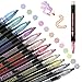 Produktbild CofunKool Umrissstifte, 12 Farben Double Line Outline Pen Metallic Marker Stifte Glitter Zeichnung Gekritzel Blenden Stifte für Weihnachtskarte Schreiben, Geburtstagsgruss, Malerei, DIY Kunsthandwerk