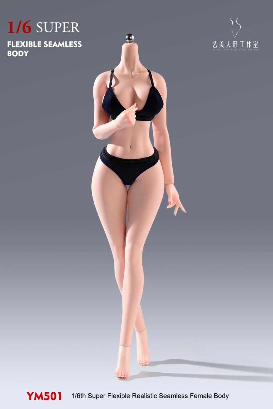 1/6 Scale Female Body 12inch Super Flexible Normal Skin Plump Makeup Body with Detachable Feet Stainless Steel Skeleton Miniature Soldier Action Figure Model Doll
