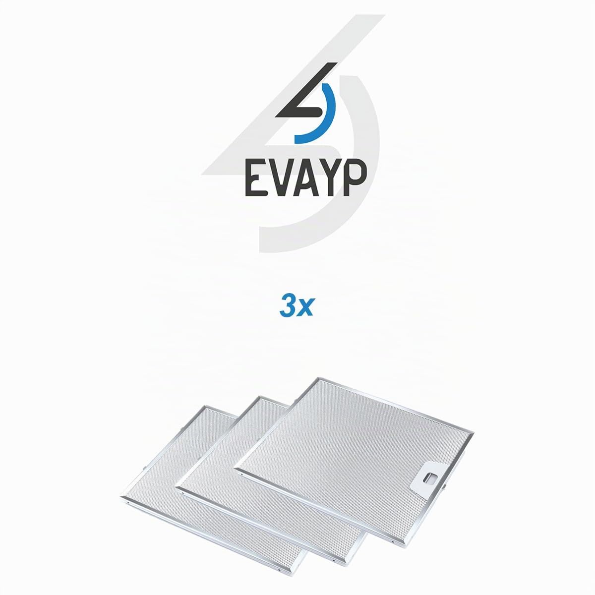 3 filtros de grasa de metal (300 x 253 mm) Compatibles con campanas extractoras AEG Electrolux 4055081220 Franke 1330067471 Bosch Siemens 11013941