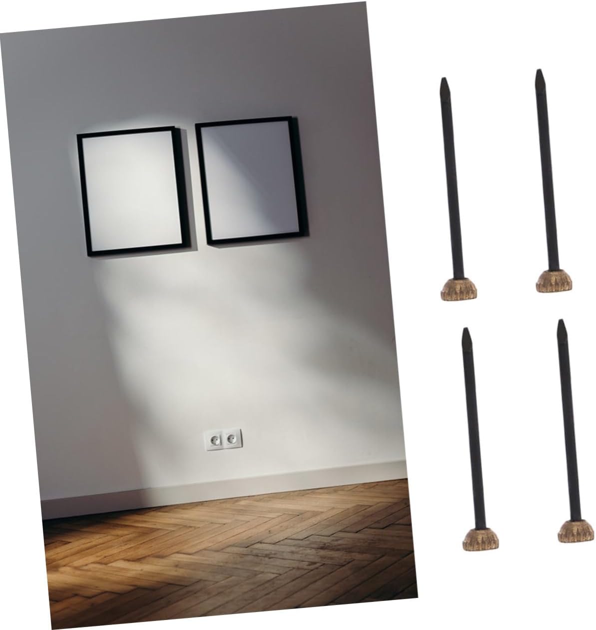 100pcs Black Frame Hooks Picture Hanging Nails Home Hardware Picture Hanger Pins for Wall Decoration and Photo Frame Hanging