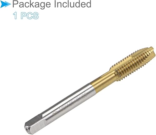 Miniatura 7 de CoCud Tapones de punta en espiral, rosca métrica M8 x 1.25, acero de alta velocidad con revestimiento de titanio 6542 - Aplicaciones para taladrar