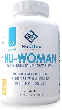 تركيبات NuEthix Nu-Woman - دعم نظام الهرمونات الأنثوية المستهدفة - العناصر الغذائية لدعم شفاء جسمك والعمل بالطريقة المفترضة للعمل - 60 قرصًا