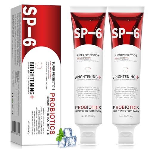 Sp-6 Probiotic Brightening Toothpaste, 2PCS 140g Super Probiotic SP-6 Whitening Tooth Paste for Oral Health, Fresh Breath, Deep Cleaning Oral Care Toothpaste