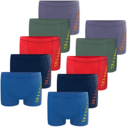 LOREZA ® 10 Pack Jungen Boxershorts aus Baumwolle Unterhosen (164-170 (14-15 Jahre), Modell 2207)