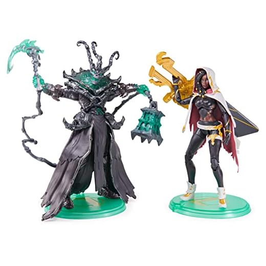League of Legends, Lot de 2 figurines de collection officielles Senna and Thresh de 15,2 cm, phosphorescentes avec 4 accessoires, la collection Champion, qualité collectionneur, à partir de 14 ans